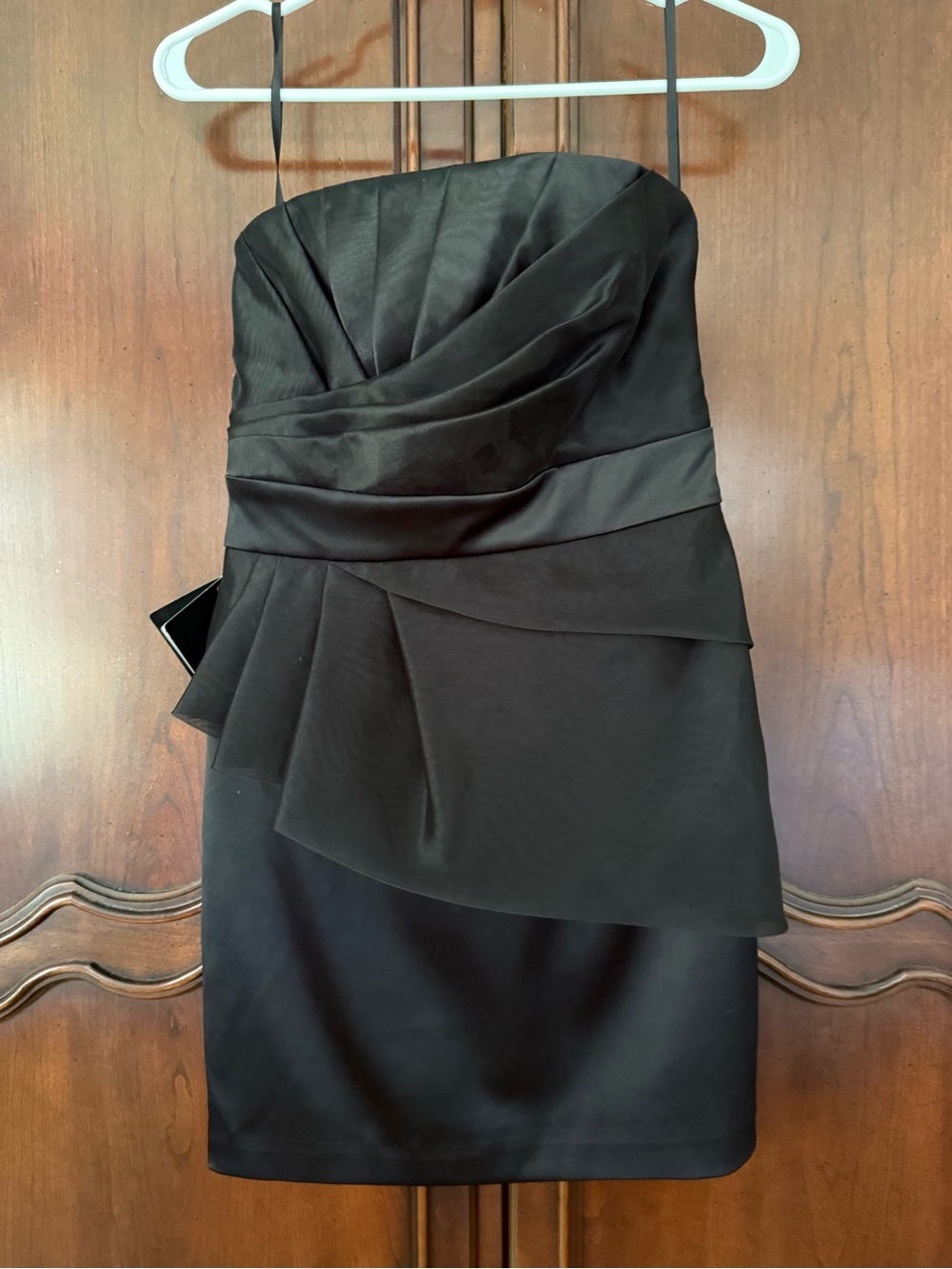 White House Black Market NWT Black Strapless Peplum Cocktail Dress Size 4